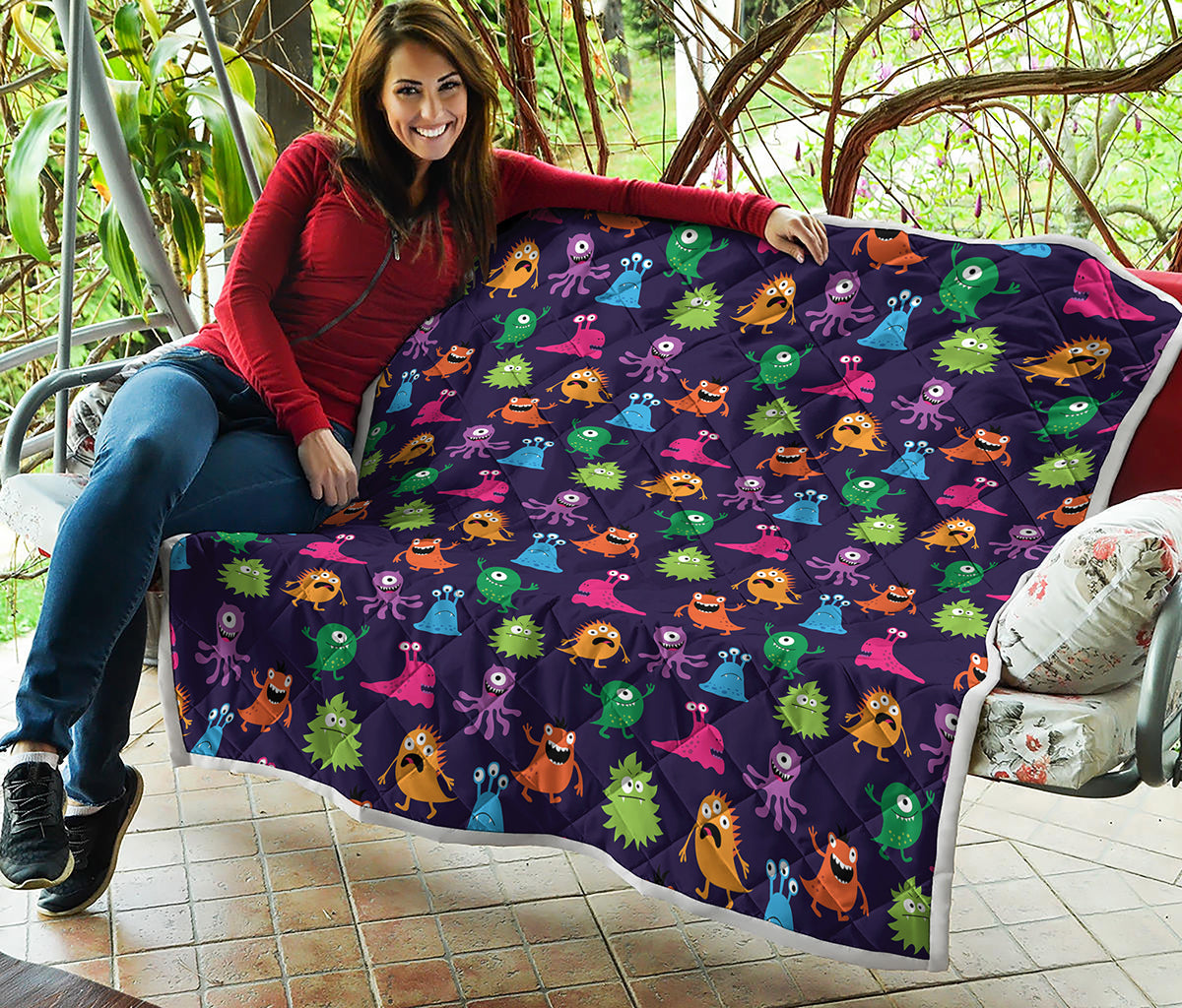 Cute Monster Pattern Print Quilt