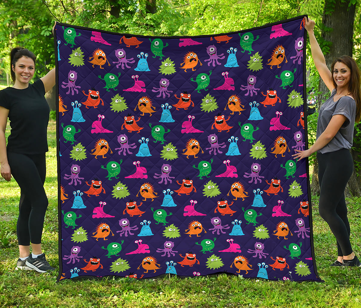 Cute Monster Pattern Print Quilt