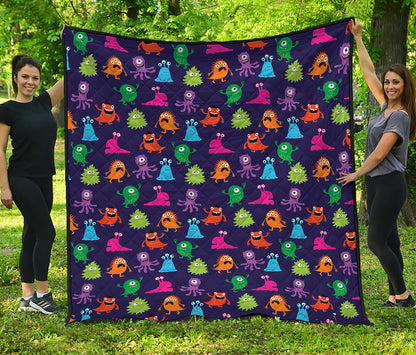 Cute Monster Pattern Print Quilt
