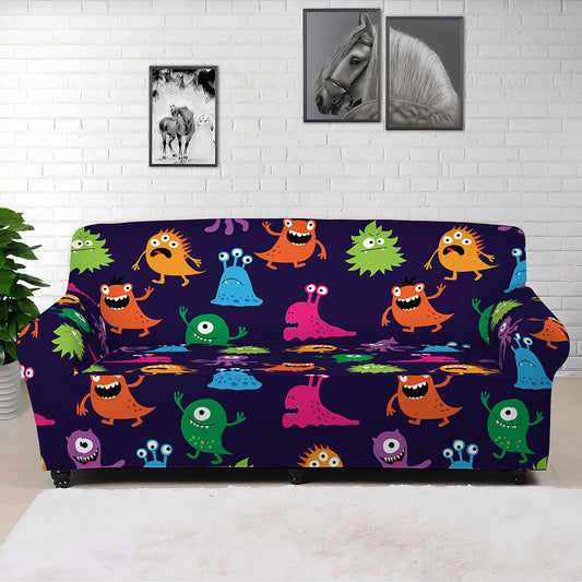 Cute Monster Pattern Print Sofa Cover