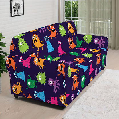 Cute Monster Pattern Print Sofa Cover
