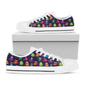 Cute Monster Pattern Print White Low Top Sneakers