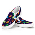 Cute Monster Pattern Print White Slip On Sneakers