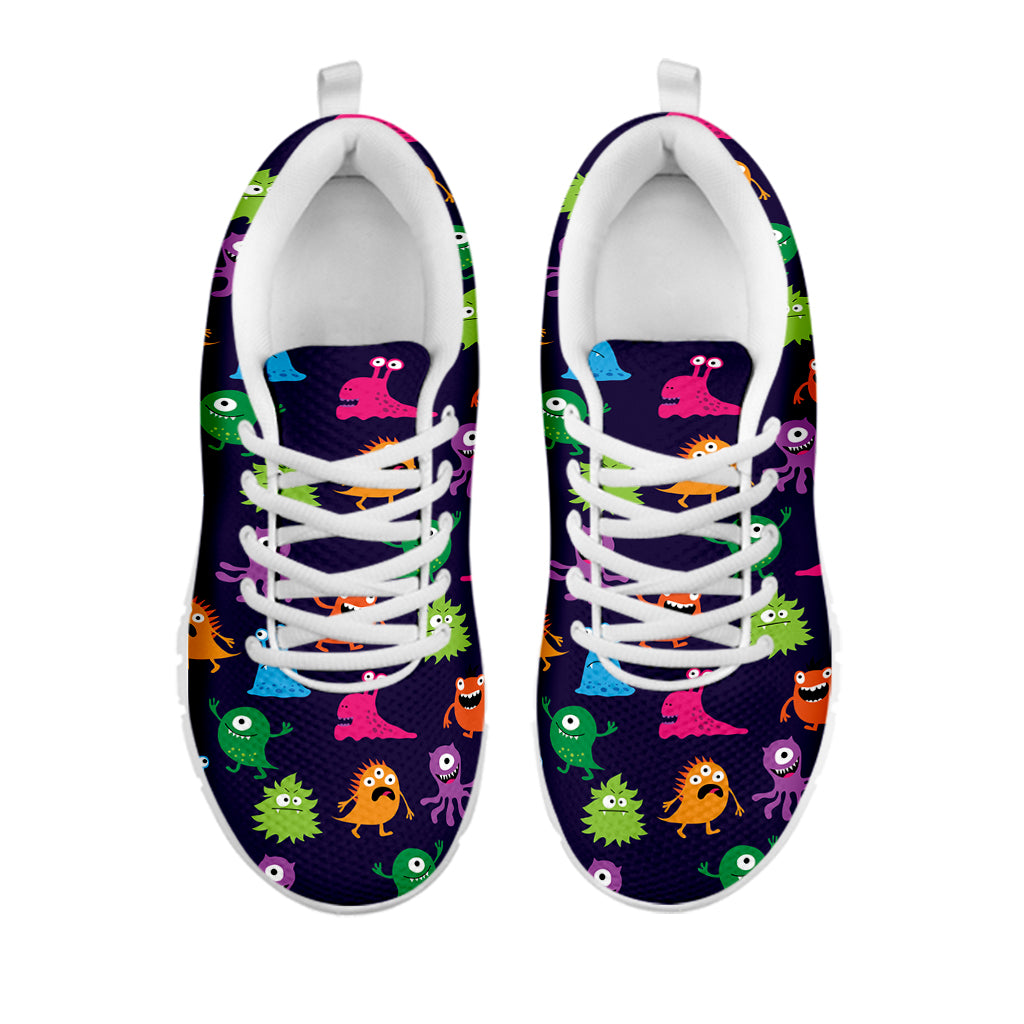 Cute Monster Pattern Print White Sneakers