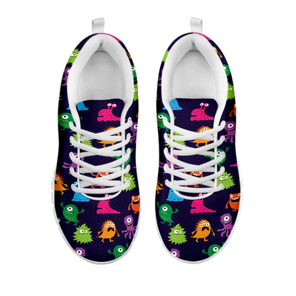 Cute Monster Pattern Print White Sneakers