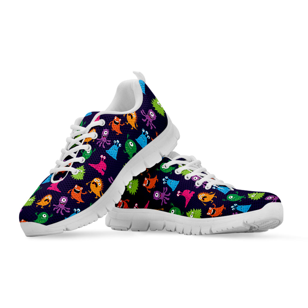 Cute Monster Pattern Print White Sneakers