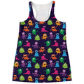 Cute Monster Pattern Print Women's Racerback Tank Top
