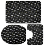 Cute Mummy Pattern Print 3 Piece Bath Mat Set
