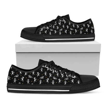 Cute Mummy Pattern Print Black Low Top Shoes