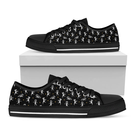 Cute Mummy Pattern Print Black Low Top Shoes
