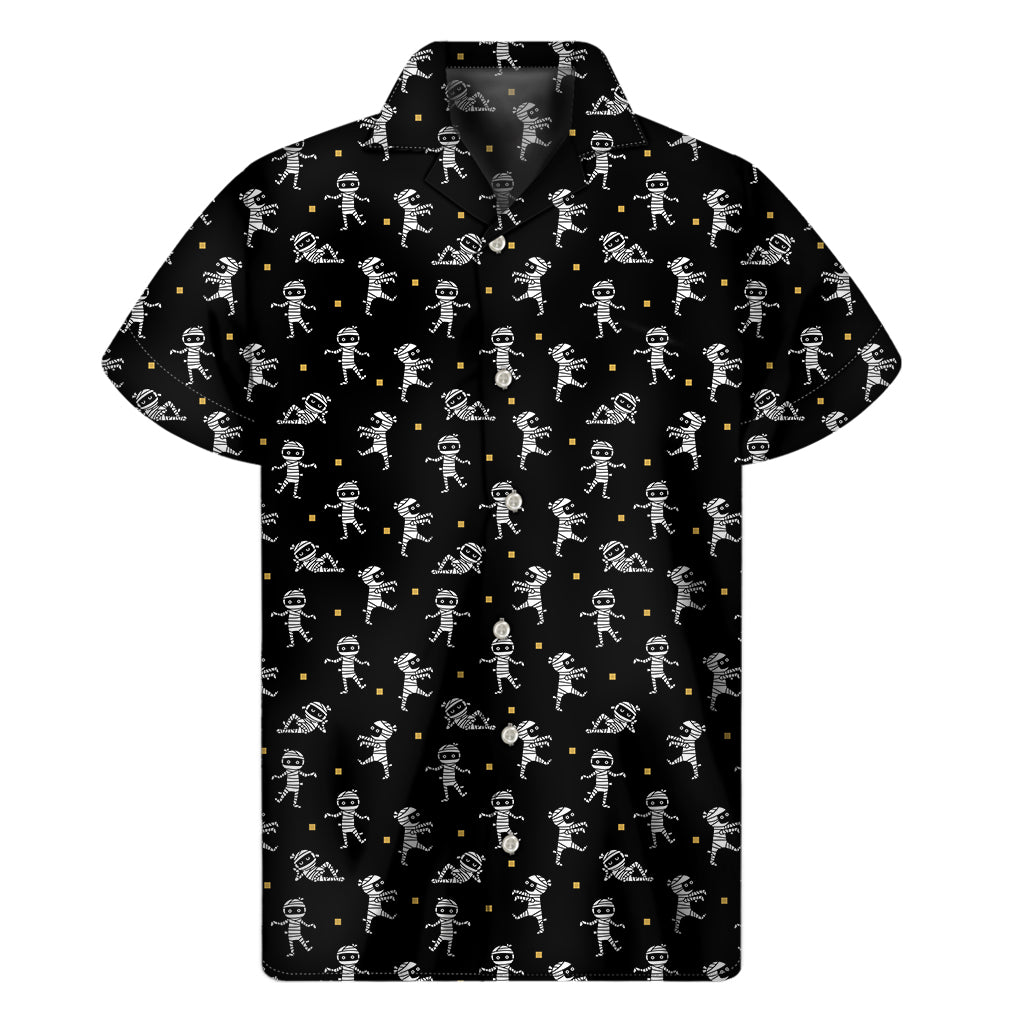 Cute Mummy Pattern Print Men's Short Sleeve Shirt