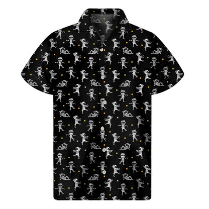 Cute Mummy Pattern Print Men's Short Sleeve Shirt