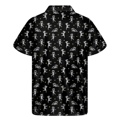 Cute Mummy Pattern Print Men's Short Sleeve Shirt