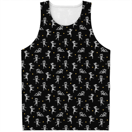 Cute Mummy Pattern Print Men's Tank Top