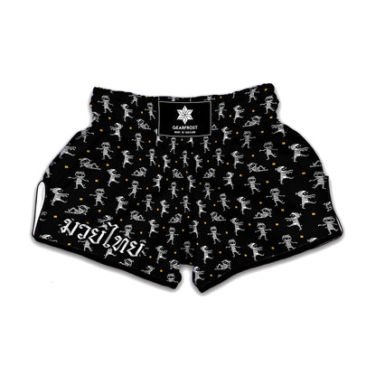 Cute Mummy Pattern Print Muay Thai Boxing Shorts