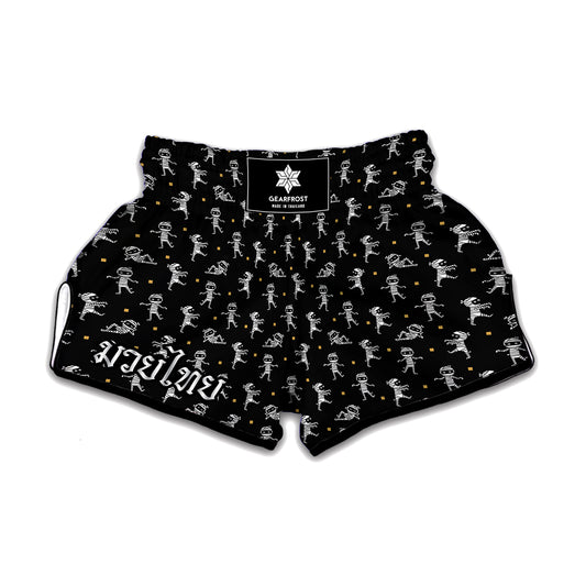 Cute Mummy Pattern Print Muay Thai Boxing Shorts