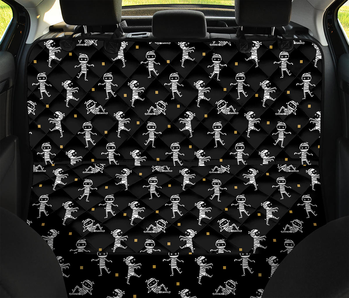 Cute Mummy Pattern Print Pet Car Back Seat Cover