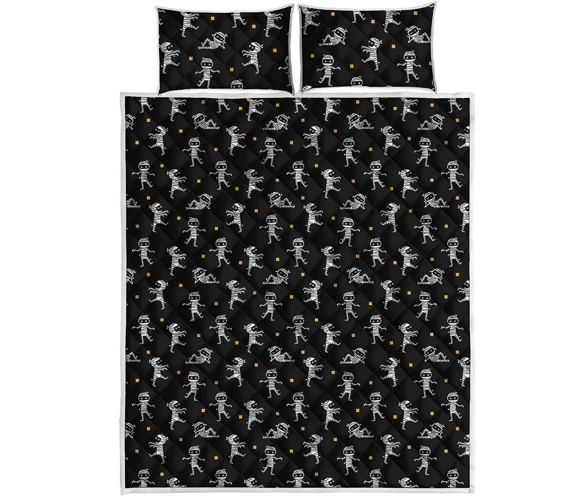 Cute Mummy Pattern Print Quilt Bed Set