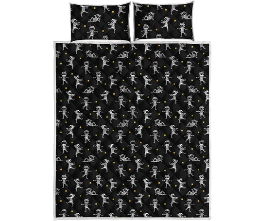 Cute Mummy Pattern Print Quilt Bed Set
