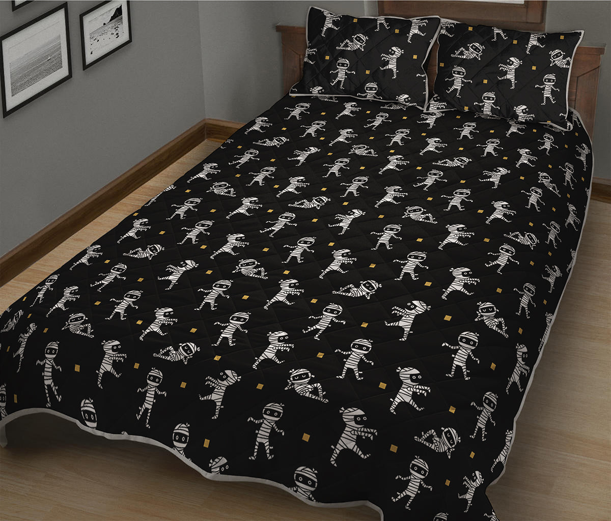 Cute Mummy Pattern Print Quilt Bed Set