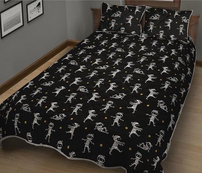 Cute Mummy Pattern Print Quilt Bed Set