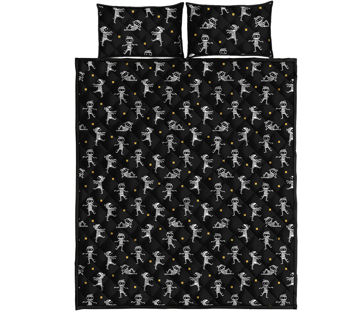 Cute Mummy Pattern Print Quilt Bed Set