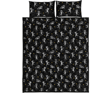 Cute Mummy Pattern Print Quilt Bed Set