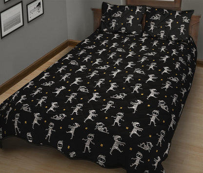 Cute Mummy Pattern Print Quilt Bed Set