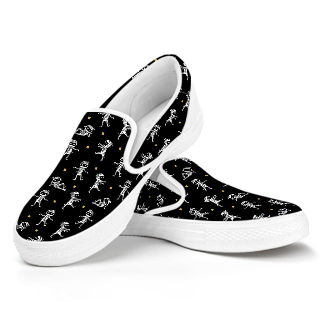 Cute Mummy Pattern Print White Slip On Shoes