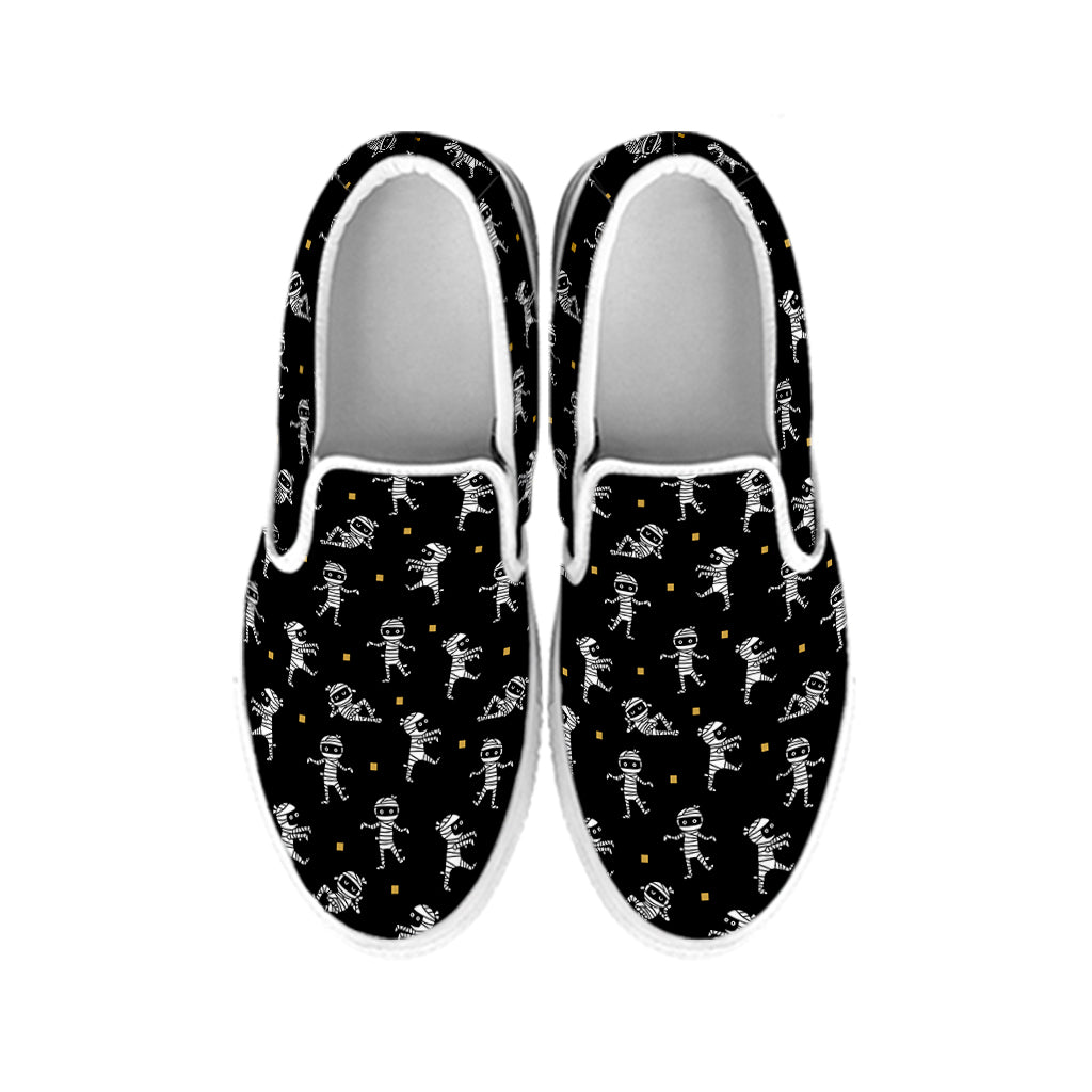 Cute Mummy Pattern Print White Slip On Shoes
