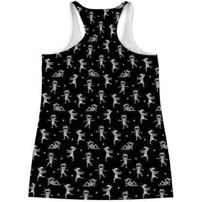 Cute Mummy Pattern Print Women's Racerback Tank Top