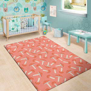 Cute Mushroom Pattern Print Area Rug