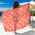 Cute Mushroom Pattern Print Beach Sarong Wrap