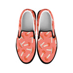 Cute Mushroom Pattern Print Black Slip On Shoes