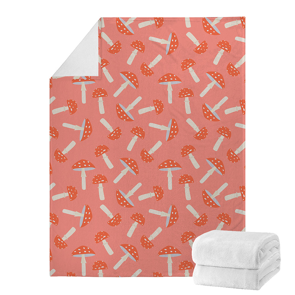 Cute Mushroom Pattern Print Blanket