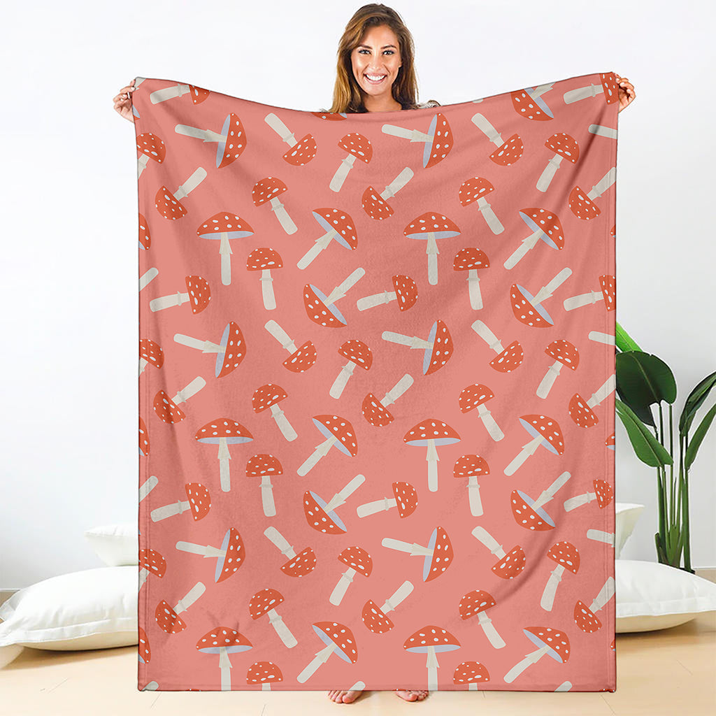 Cute Mushroom Pattern Print Blanket