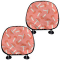 Cute Mushroom Pattern Print Car Headrest Covers