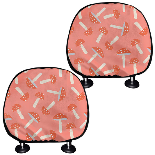 Cute Mushroom Pattern Print Car Headrest Covers