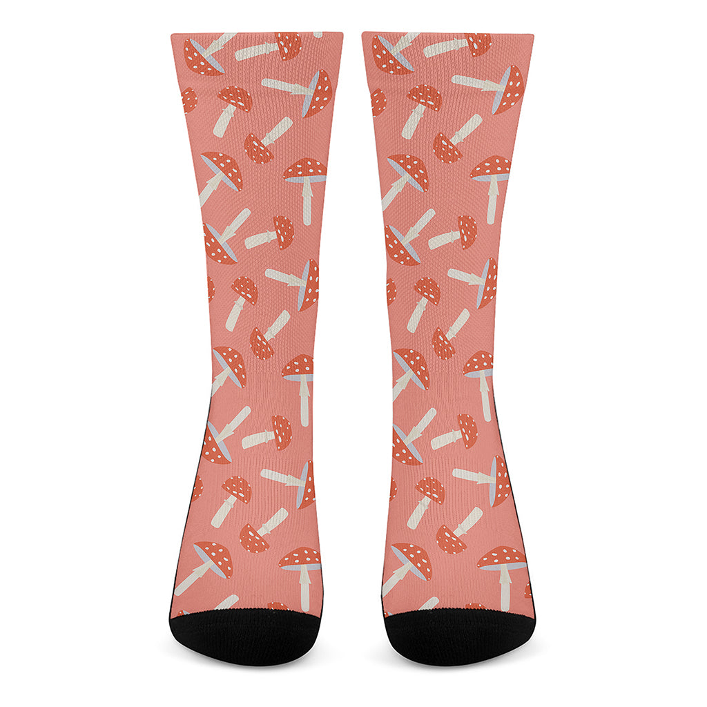 Cute Mushroom Pattern Print Crew Socks