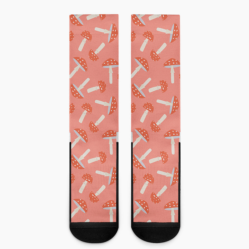 Cute Mushroom Pattern Print Crew Socks