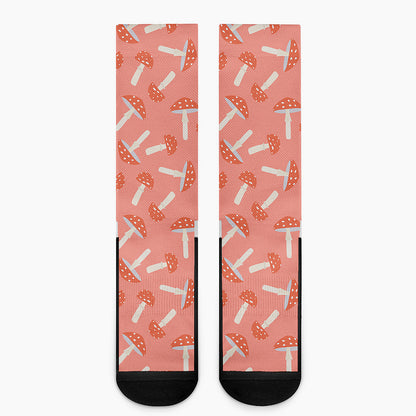 Cute Mushroom Pattern Print Crew Socks