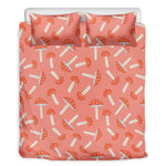 Cute Mushroom Pattern Print Duvet Cover Bedding Set