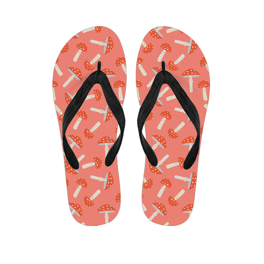 Cute Mushroom Pattern Print Flip Flops