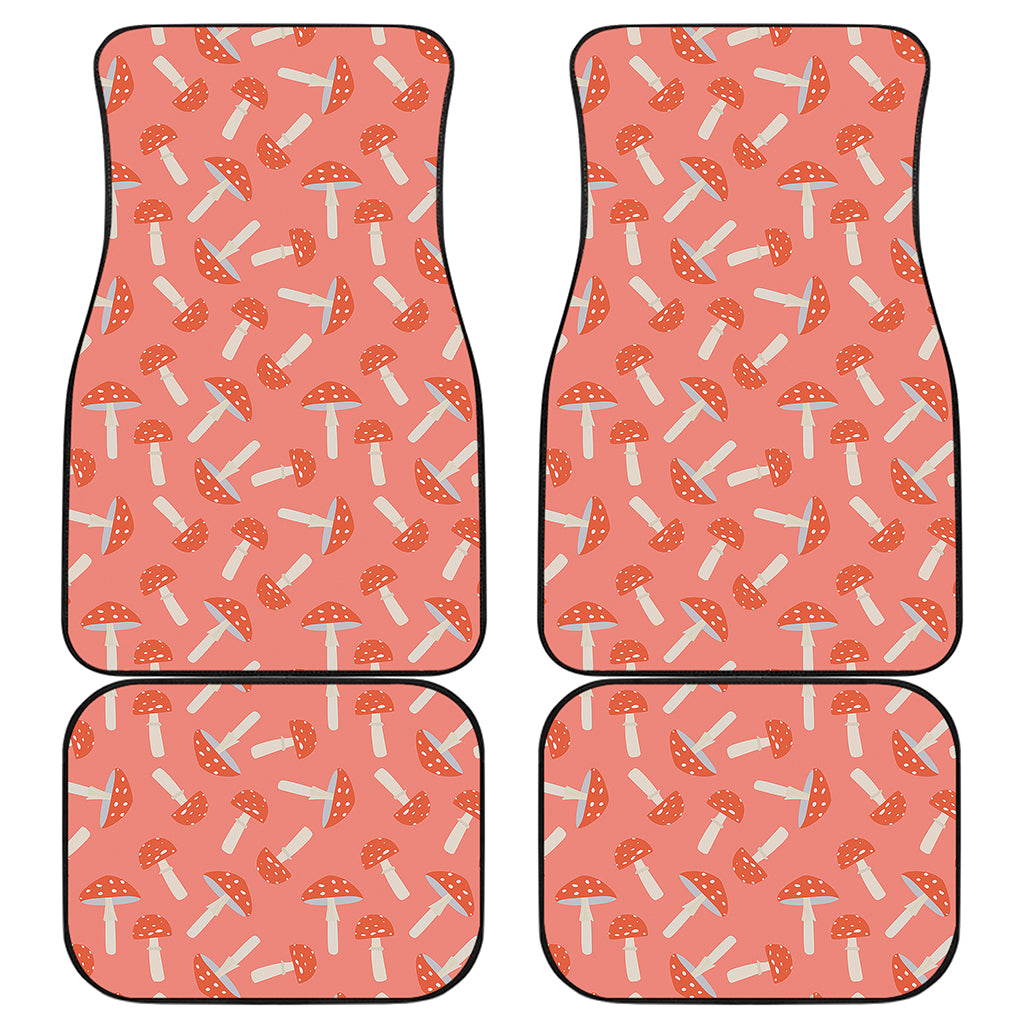 Cute Mushroom Pattern Print Front and Back Car Floor Mats