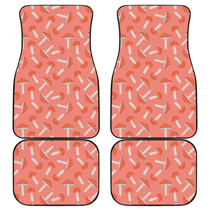 Cute Mushroom Pattern Print Front and Back Car Floor Mats