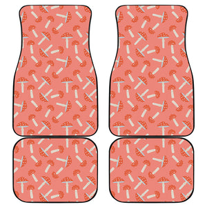 Cute Mushroom Pattern Print Front and Back Car Floor Mats