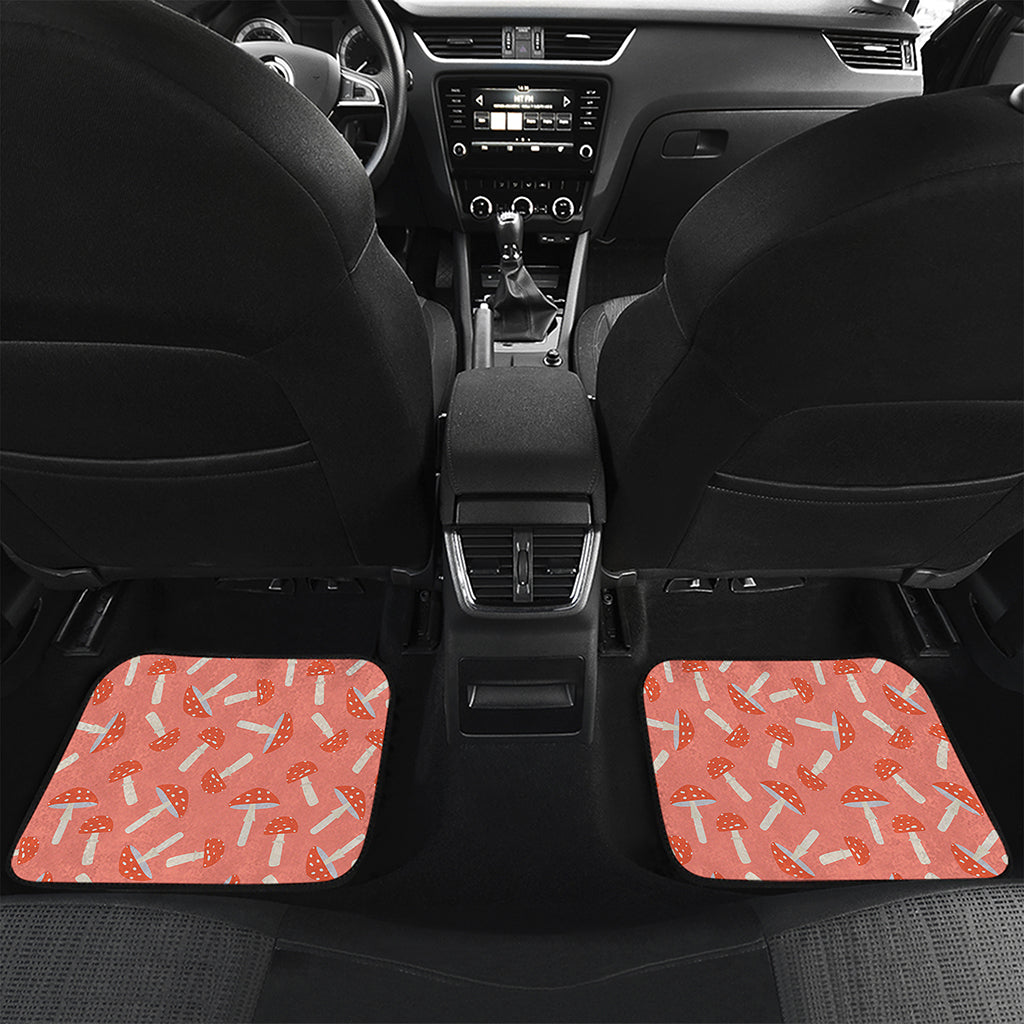 Cute Mushroom Pattern Print Front and Back Car Floor Mats