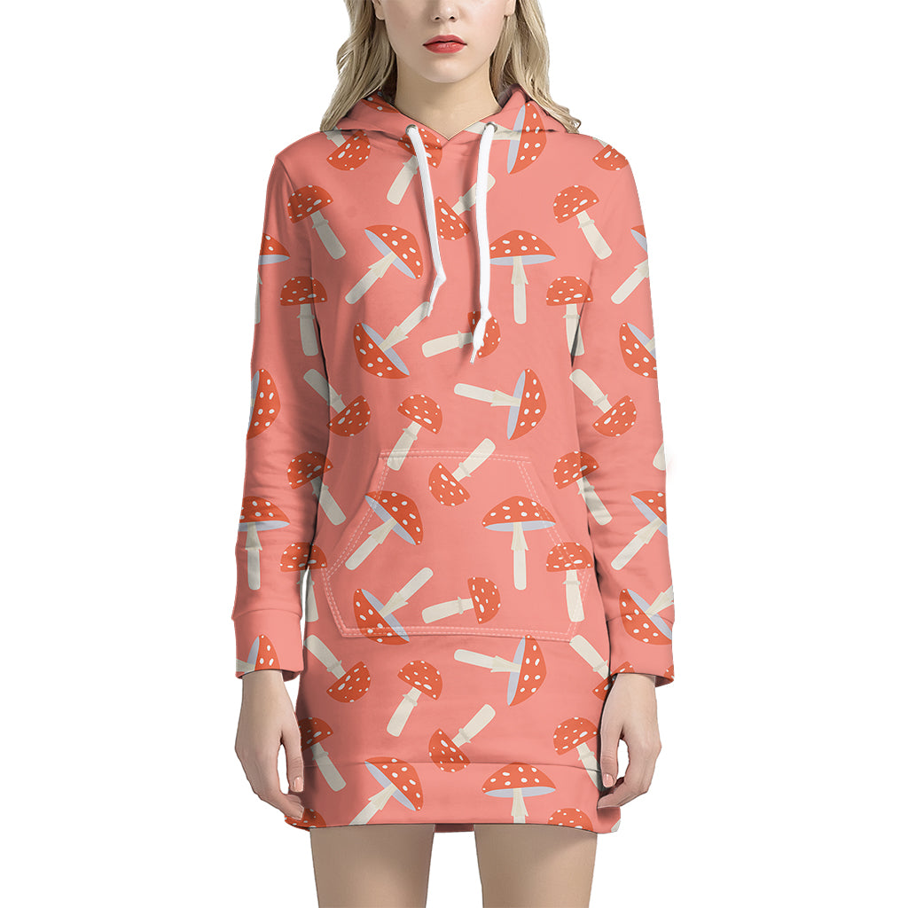 Cute Mushroom Pattern Print Hoodie Dress