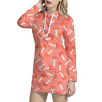 Cute Mushroom Pattern Print Hoodie Dress