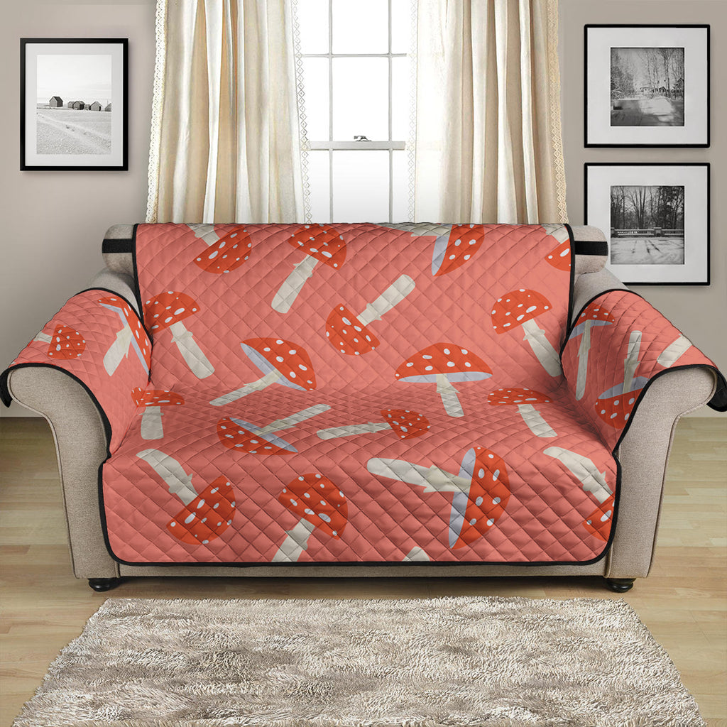 Cute Mushroom Pattern Print Loveseat Protector